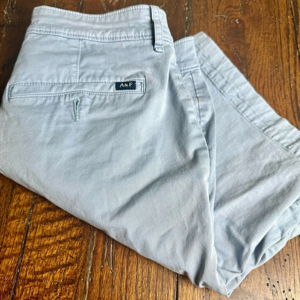 Abercrombie & Fitch Lt Blue Flat Front Shorts‎